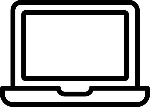 Open laptop computer for remote digital work Illustrazione stock