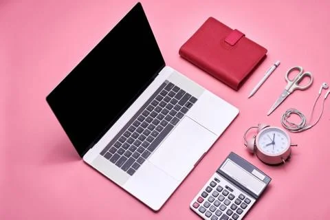 Open laptop with digital tablet. All with isolated screen Stock Photos