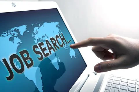 Open laptop with internet connection Stock Photos