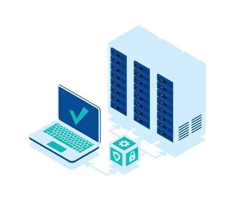 Open laptop isometric vector icon Stock Illustration