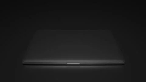 Open laptop with logo of INTEL on the screen. Editorial conceptual 3d animation Stock Footage 157511525