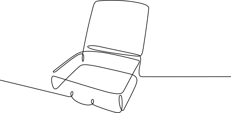 An open laptop placed on a flat surface with a hinge and keyboard visible. .. Stock Illustration