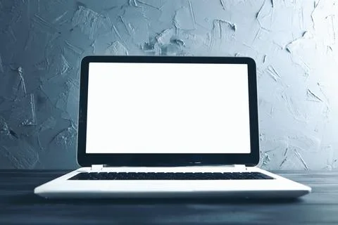 Open laptop on the table Stock Photos