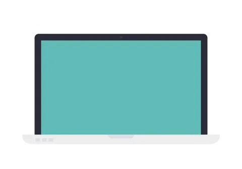 Open laptop vector flat isolated Stock Illustration