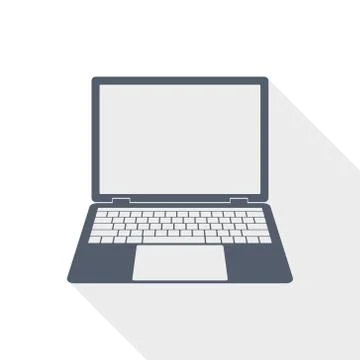 Open laptop vector icon, notebook flat design illustration, mobile computer c 스톡 일러스트