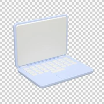 Open laptop on a white background. 3d illustration. Stock Illustration