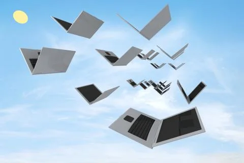 Open laptops Stock Photos