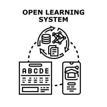 Open learning system concept for distant education Stock Illustration
