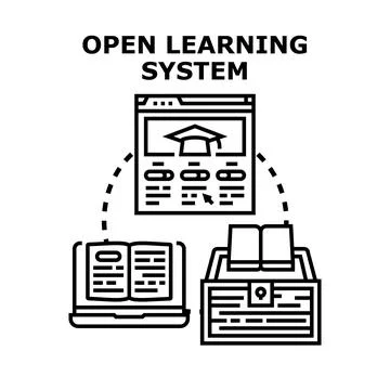 Open learning system concept for distant education イラスト素材