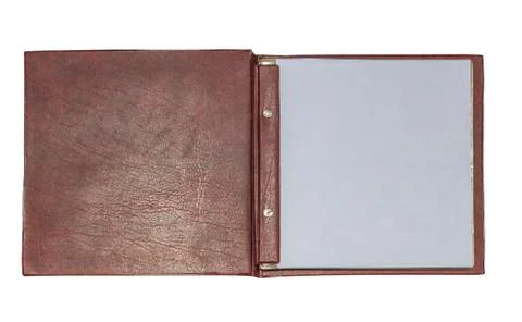 Open leather book Stock Photos