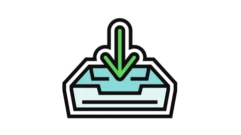 Open letter box loading mailbox color icon animation Stock Footage 326104907