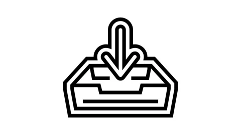 Open letter box loading mailbox line icon animation Stock Footage 326131083