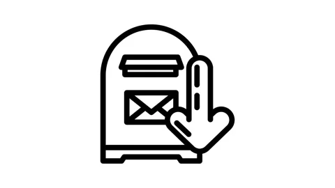 Open letter box loading mailbox line icon animation Stock Footage 326759702