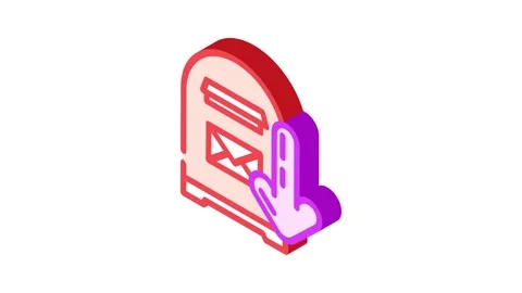 Open letter box loading mailbox isometric icon animation Stock Footage 327289347