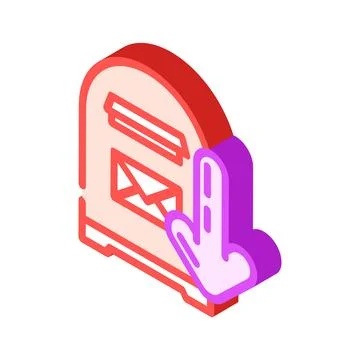 Open letter box loading mailbox isometric icon vector illustration Illustrazione stock