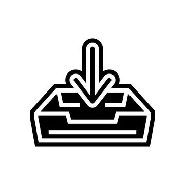 Open letter box loading mailbox glyph icon vector illustration Illustrazione stock