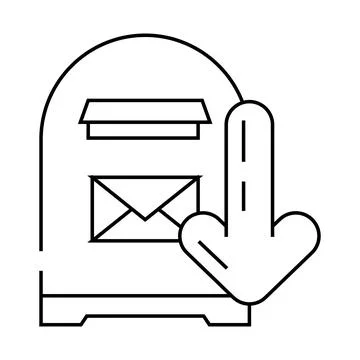 Open letter box loading mailbox line icon vector illustration Stock Illustration