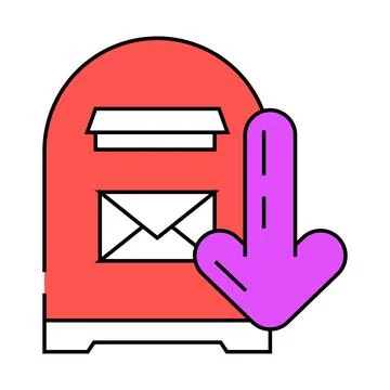 Open letter box loading mailbox icon color illustration Stockillustratie