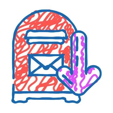 Open letter box loading mailbox icon doodle illustration Stockillustratie