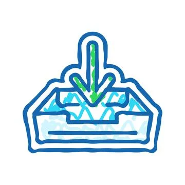 Open letter box loading mailbox icon doodle illustration Stock Illustration
