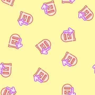 Open letter box loading mailbox vector seamless pattern Stock Illustration