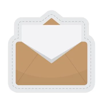 Open letter dotted sticker Stock Illustration