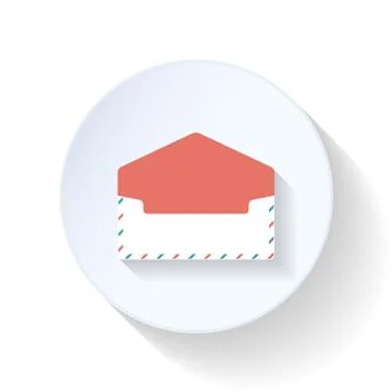 Open letter flat icon Stock Illustration