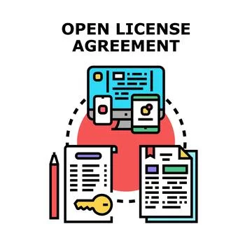Open license agreement concept for digital software development Stock-Illustration