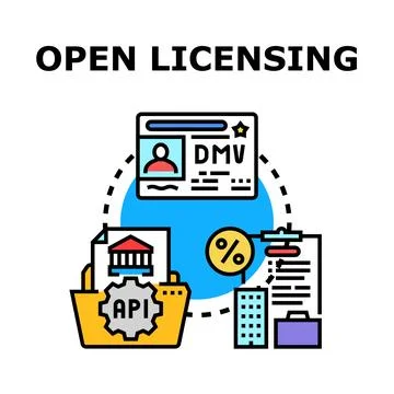 Open licensing connecting government data and business applications Illustrazione stock