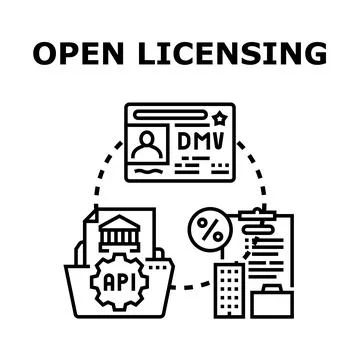 Open licensing connecting government data and business applications Stock Illustration