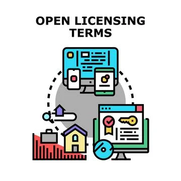 Open licensing terms and digital data concept Stock Illustration
