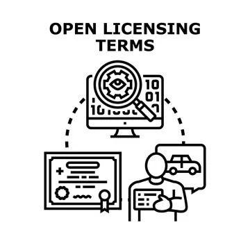 Open licensing terms concept for digital agreement Stock Illustration