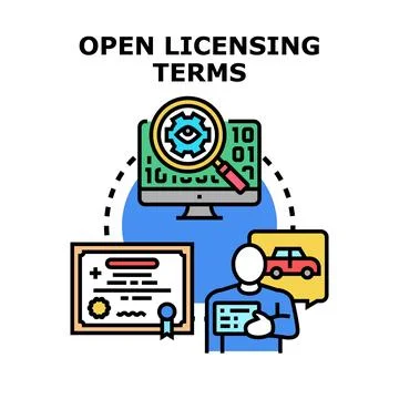 Open licensing terms concept for digital agreement Stock Illustration