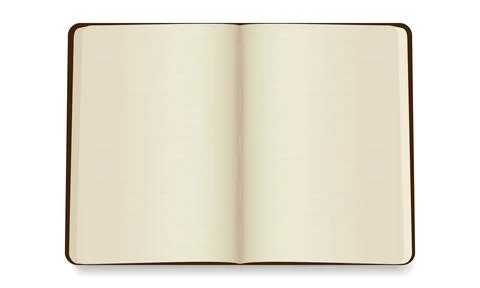 Open lined notebook with hard cover. Stock Illustration