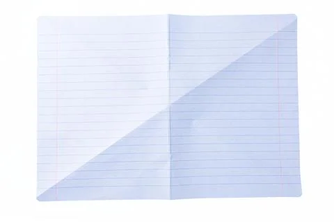 Open lined notebook pages isolated Stock Photos