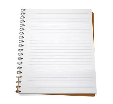 Open lined notebook. Ring binder notepad. Mockup notebook, blank sheets. Copy Stock Illustration