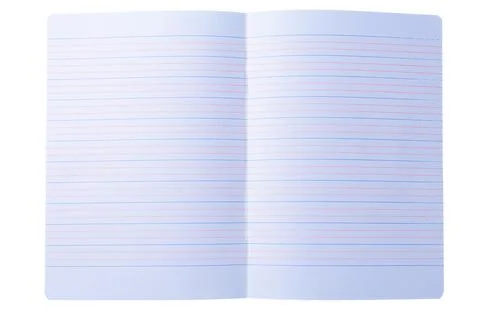 Open lined notebook spread isolated Stock Photos