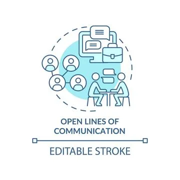 Open lines of communication turquoise concept icon イラスト素材