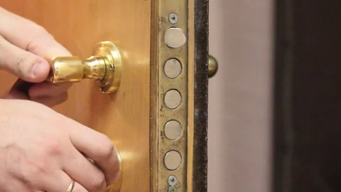 Open the lock Stock Footage 97714956