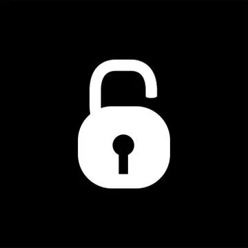 Open Lock Icon On Black Background. Black Flat Style Vector Illustration Stock Illustration