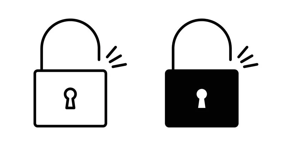 Open lock icon concept. best for web design Stock Illustration