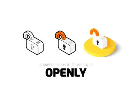 Open lock icon in different style Stock Illustration