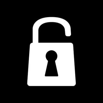The open lock icon. Lock symbol. Flat Stock Illustration