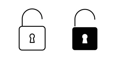 Open lock icon symbol. Flat Vector illustration Stock Illustration