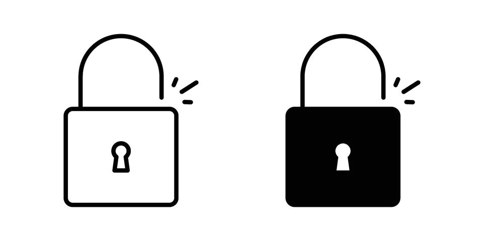 Open lock icon vector design illustrations Stock Illustration