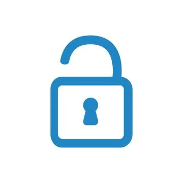 Open lock icon in vector square symbol Stock Illustration