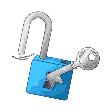 Open Lock with Key illustration イラスト素材
