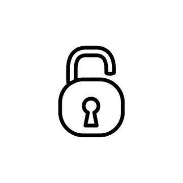 Open Lock Line Icon In Flat Style Vector For Apps, UI, Websites. Lock Line Stock Illustration