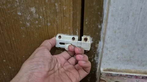 Open the locked door Stock Footage 340115489