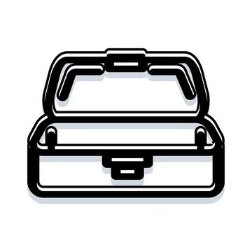 Open lunch box object line art illustration Stock Illustration